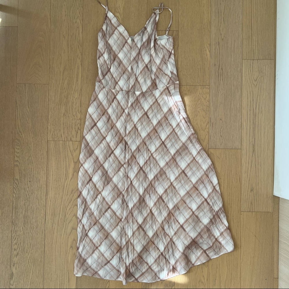 Vince checked midi dress, Small